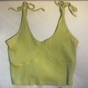 Green Pacsun crop top with adjustable ties at the top